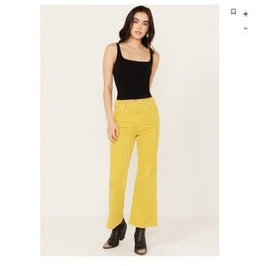 ROLLA'S Eastcoast High Rise Ankle Flare Yellow Corduroy Jeans Size 27 Fit 26